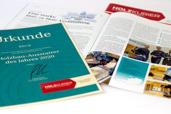 Beck Urkunde Holzbau Ausstatter des Jahres