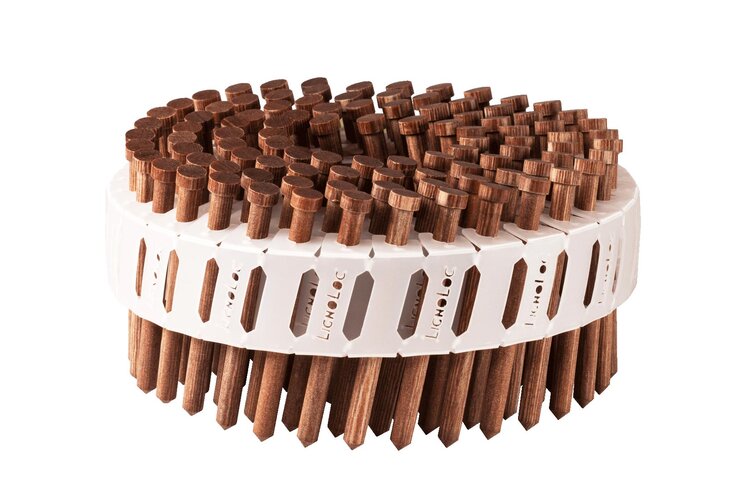 Collated LIGNOLOC® wooden nails with head | © BECK
