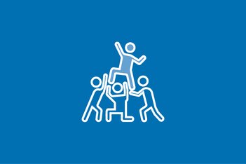 blaue Strichgrafik Lerhlinge Teambuilding