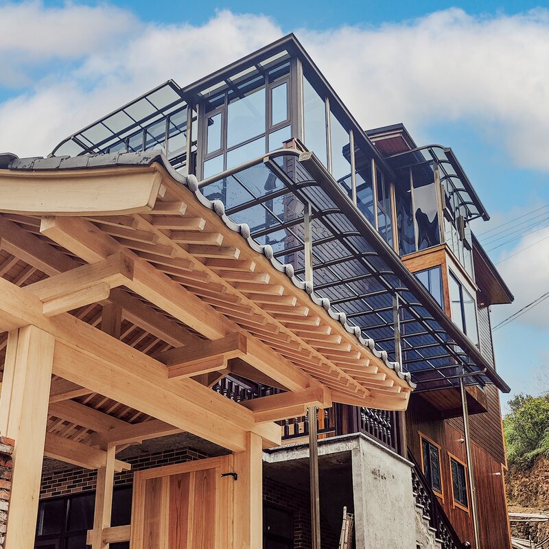 Backside of the Fujian residential building, nailed with LIGNOLOC® wooden nails by BECK