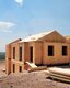 Construction site with prefabricated laminated timber elements fastened with LIGNOLOC® wooden nails by BECK