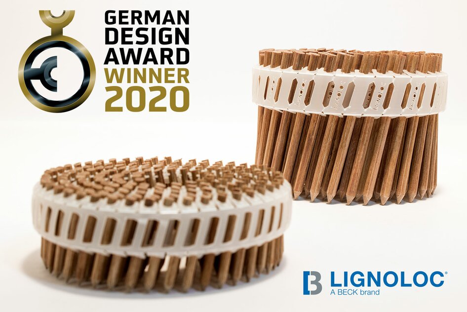 Beck collage german design award - won with lignoloc