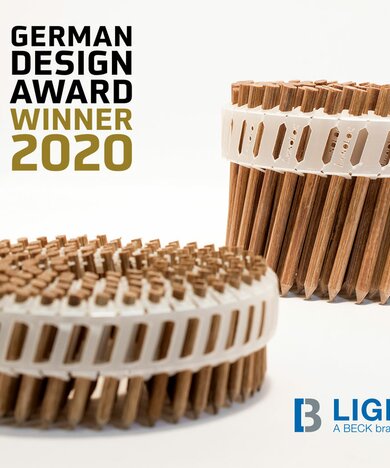 Beck collage german design award - won with lignoloc