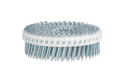 SCRAIL® CHIPBOARD MINI-COIL Nagelschraube mit ausgerollter Nadelspitze für sauberes Einschießen und hohe Präzision
